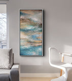 Sedimentary Rhythms – Original Abstract Textured Painting 50×100 cm